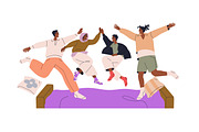 Happy families jumping with kids set, a Person Illustration by Good Studio (Thumbnail 3 of 13)