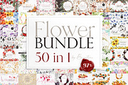 Watercolor Flower Bundle-50 in 1, an Illustration by Beigetime (Thumbnail 10 of 10)