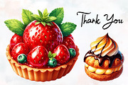 Pastry Watercolor ClipArt's, an Illustration by RobertsArt (Thumbnail 6 of 7)