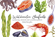 Watercolor Seafoods, a Food Illustration by cat_arch_angel (Thumbnail 1 of 5)