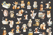 Cute Bath time Clipart- Woodland PNG, an Animal Illustration by PaintPixelCo (Thumbnail 8 of 14)