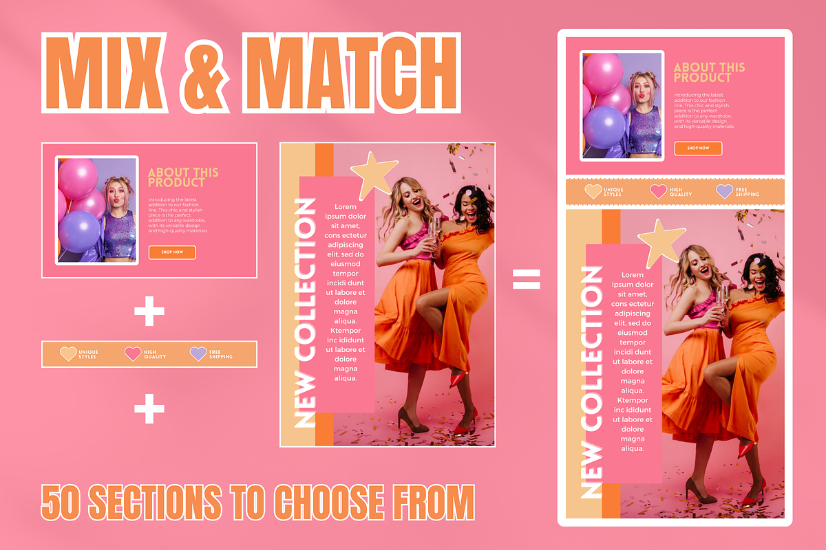 Orange Pink Email Templates, an Email Template by SunshineStudioBoutique (Photo 4 of 10)