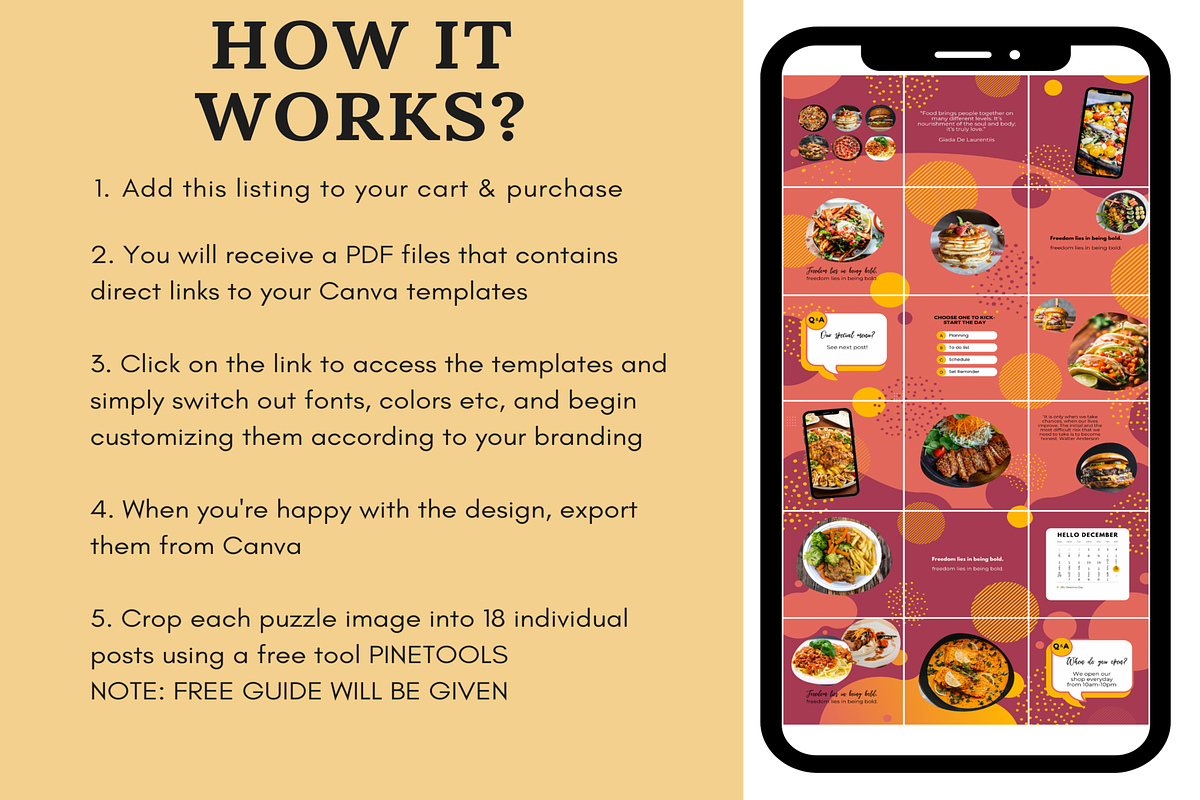 Red Food Instagram Puzzle Template, a Social Media Template by LushBury (Photo 5 of 5)