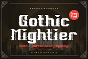 Gothic Mightier - Metal Font, a Blackletter Font by QR Design Studio (Thumbnail 1 of 6)