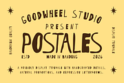 Postales | Handdrawn Typeface, a Handwritten Font by Goodwheel Studio (Thumbnail 1 of 8)