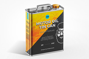 Motor Oil Tin Can Mockup