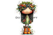 Quirky Christmas Cute Girl Clipart, an Illustration by Craft Nest (Thumbnail 8 of 8)