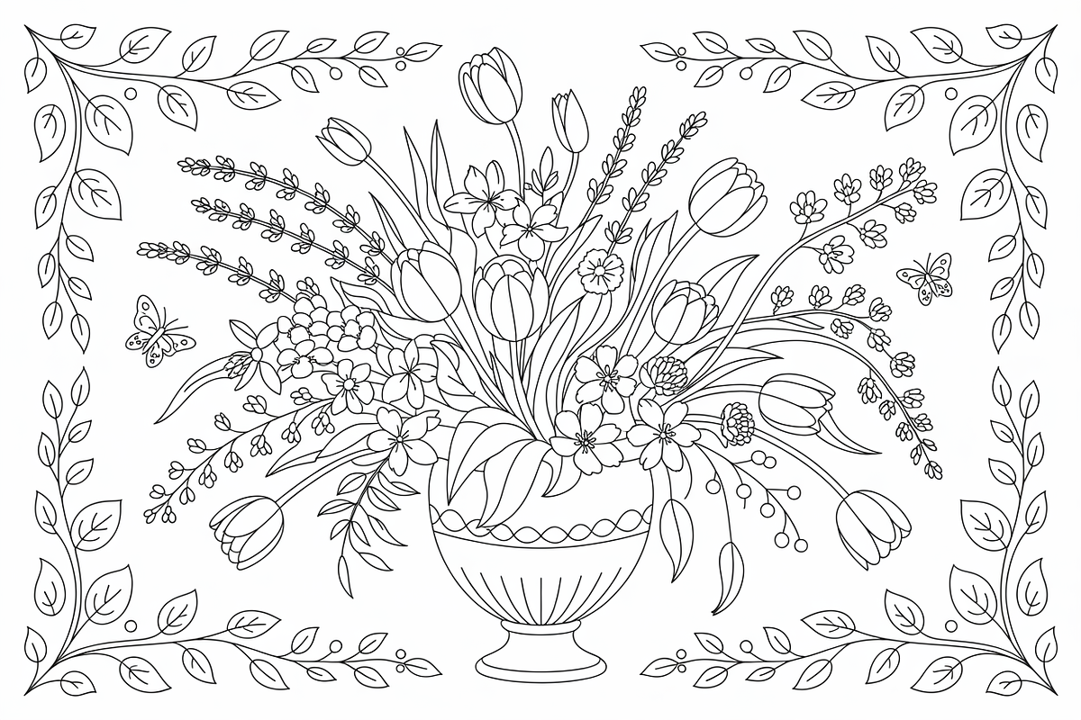Floral  Bouquet Coloring Book, a Graphic by balal (Photo 10 of 11)