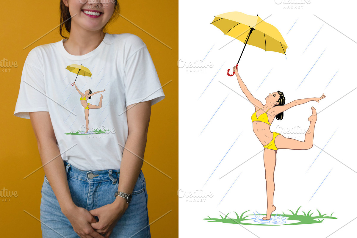 Girl Dancing in the Rain, a Person Illustration by Yurals Art (Photo 6 of 7)