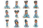 Whimsical valentine coffee girl clip, an Illustration by SinaCreation (Thumbnail 4 of 11)