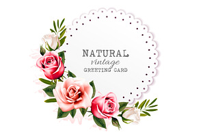 Greeting Card With Colorful Flowers