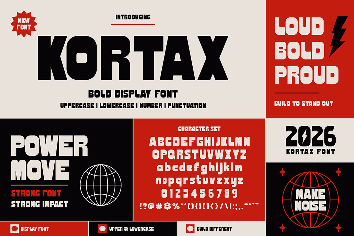 Kortax - Bold Urban Display Typeface, a Sans Serif Font by Pitchlook.Studio (Photo 2 of 3)