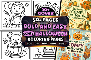Bold Easy Comfy Halloween Coloring, a Seasonal Illustration by Craftsbeefy