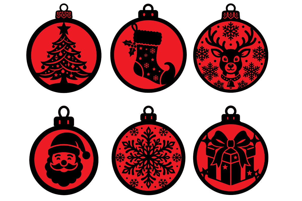 18 Christmas Ornaments Laser Cut SVG, an Object Graphic by DreamCafeArt (Photo 7 of 8)
