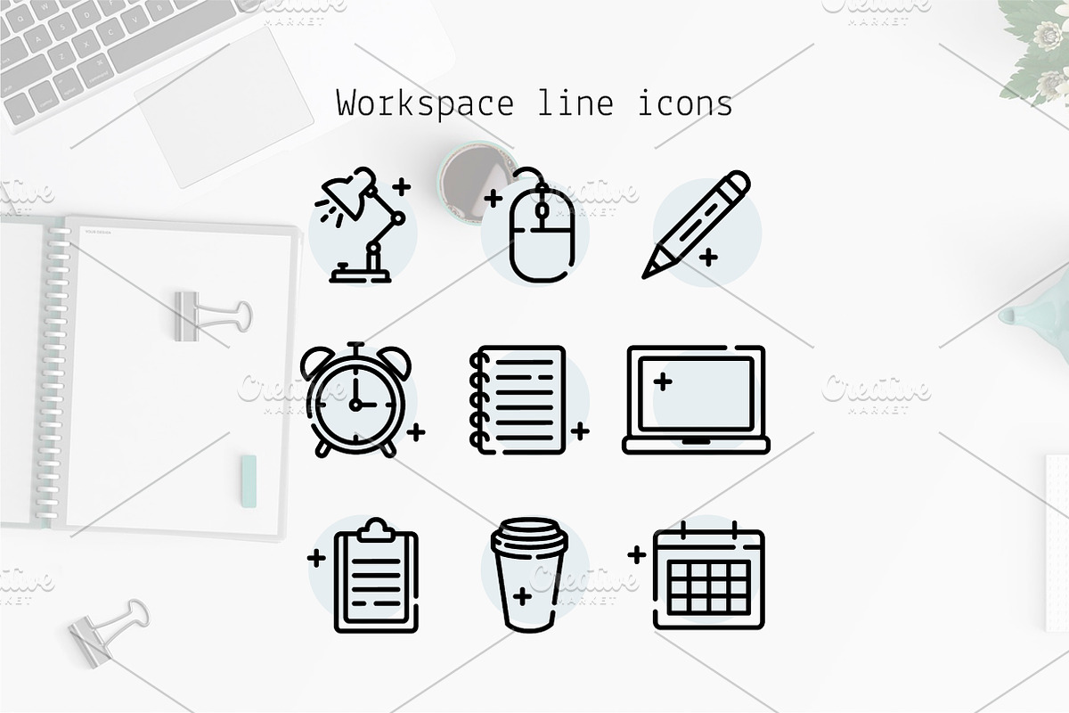 Workspace Line Icons, an Outline Icon by Lyolya Profitrolya (Photo 1 of 2)
