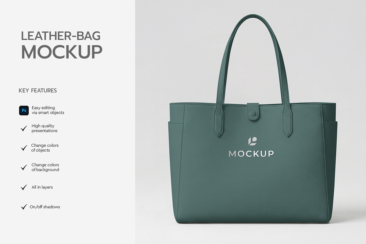 Leather Bag Mockup Template, a Merchandise Mockup by graphypix (Photo 2 of 4)