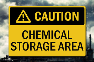 Caution Chemical Storage Sign Decal