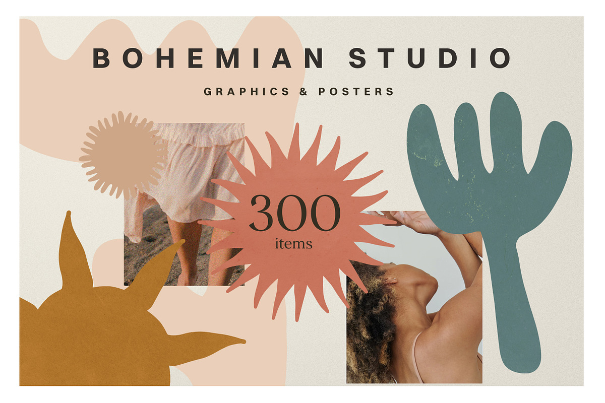 Eclectic Retro Boho Graphic Set