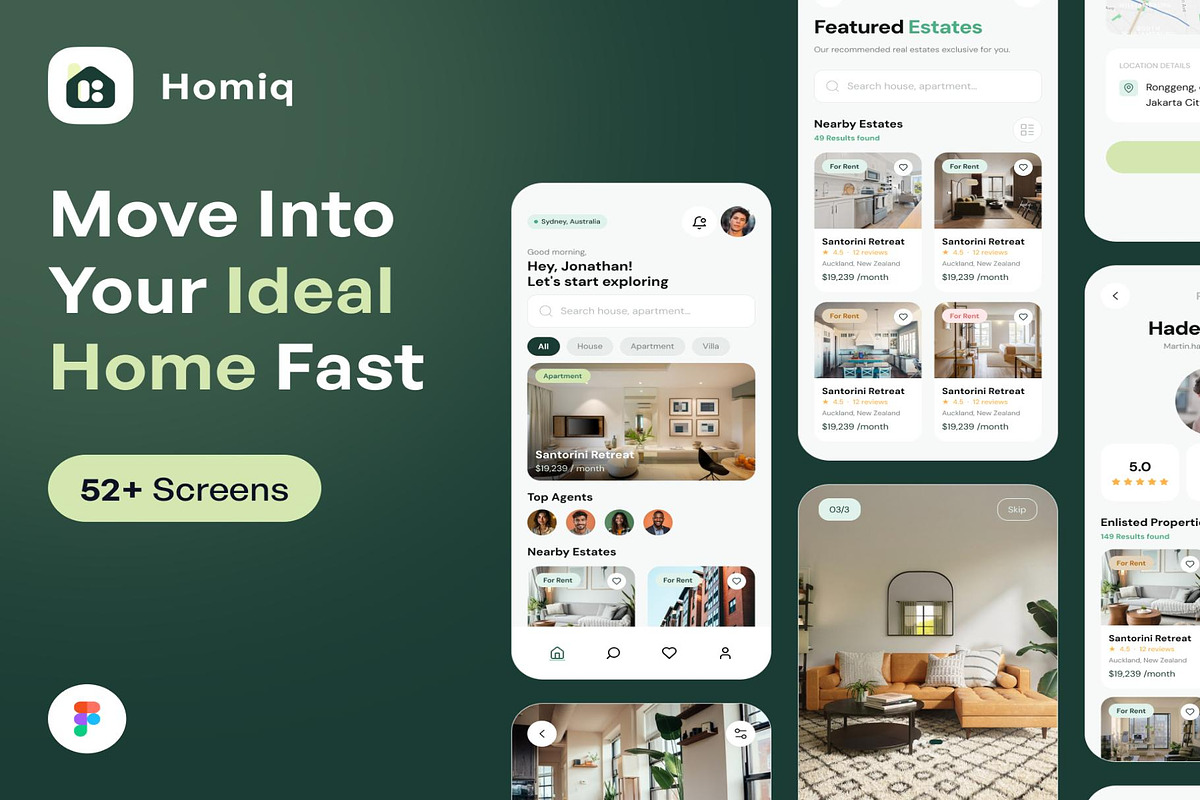 Homiq - Find Your Ideal Home Fast, an UI Kit Template by Creative Perspective (Photo 1 of 6)