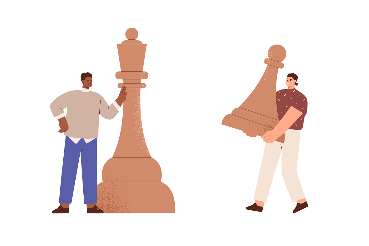 Tiny people with big chess pieces, a Person Illustration by Good Studio (Photo 3 of 4)