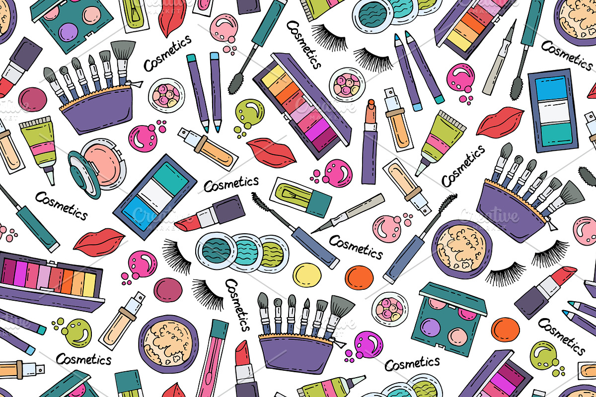 Pattern on the theme of cosmetics, a Pattern Graphic by Olga Chuklay (Photo 1 of 4)