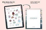 What Moms Run on Digital Sticker Set, a Stationery Template by Bella+Sophia Creative (Thumbnail 3 of 4)