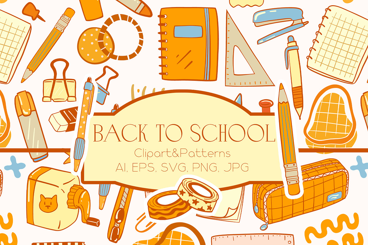 Back to School clipart patterns, an Education Illustration by Carpet Tapete Pretzel (Photo 1 of 18)