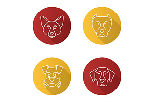 Dogs Breeds Icons Set