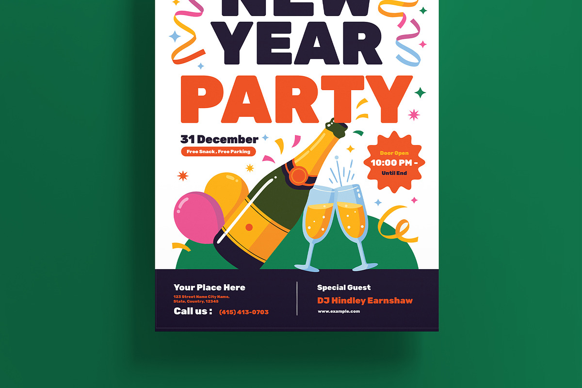 New Year Party Flyer Template, a Flyer Template by MightyDesign (Photo 3 of 8)