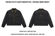 Vintage Utility Jacket Mockup PSD, a Hoody Mockup by std.badboy (Thumbnail 1 of 4)