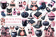 Black Pink Halloween Clipart, an Illustration by Designworld (Thumbnail 1 of 5)