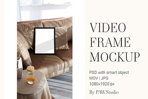 Video Photo Frame Mockup 3x4 Reel ao