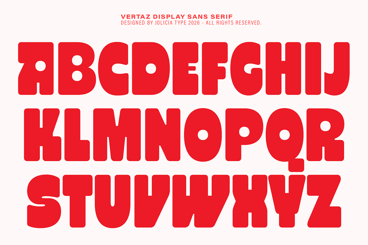 Vertaz Display | Chunky Font, a Sans Serif Font by Jolicia Type (Photo 8 of 11)