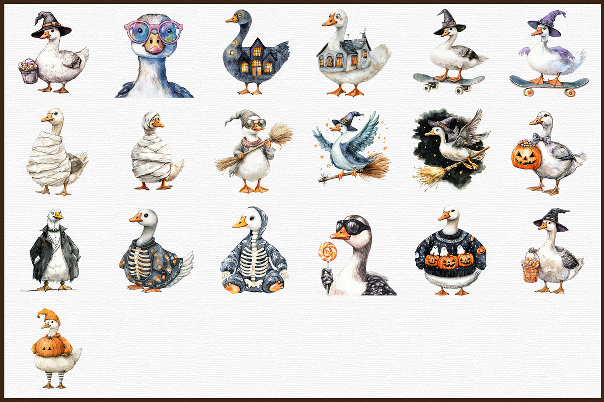 Retro Halloween Goose PNG Clipart Bu, an Illustration by Sublimation Artist (Photo 3 of 6)