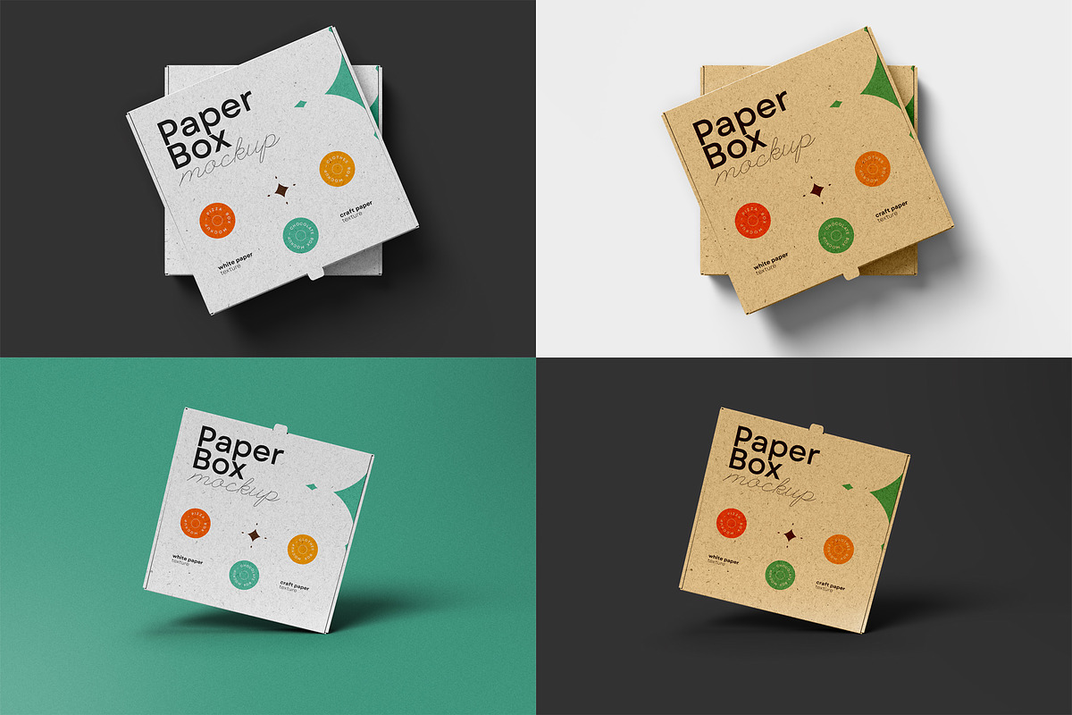 Paper Box Mockup, pizza, chocolate, a Packaging Mockup by dpi (Photo 3 of 7)