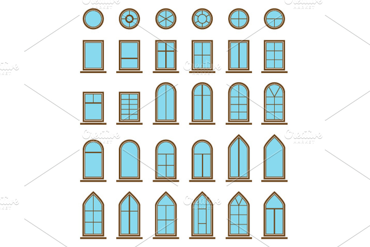 Set of different window icons, an Object Graphic by Elegant Solution
