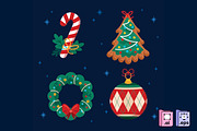 Hand Drawn Christmas Elements, a Decorative Illustration by MISS CHATZ (Thumbnail 1 of 3)