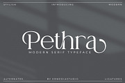 Pethra - Modern Serif Font, a Serif Font by Ermedia Studio (Thumbnail 1 of 12)