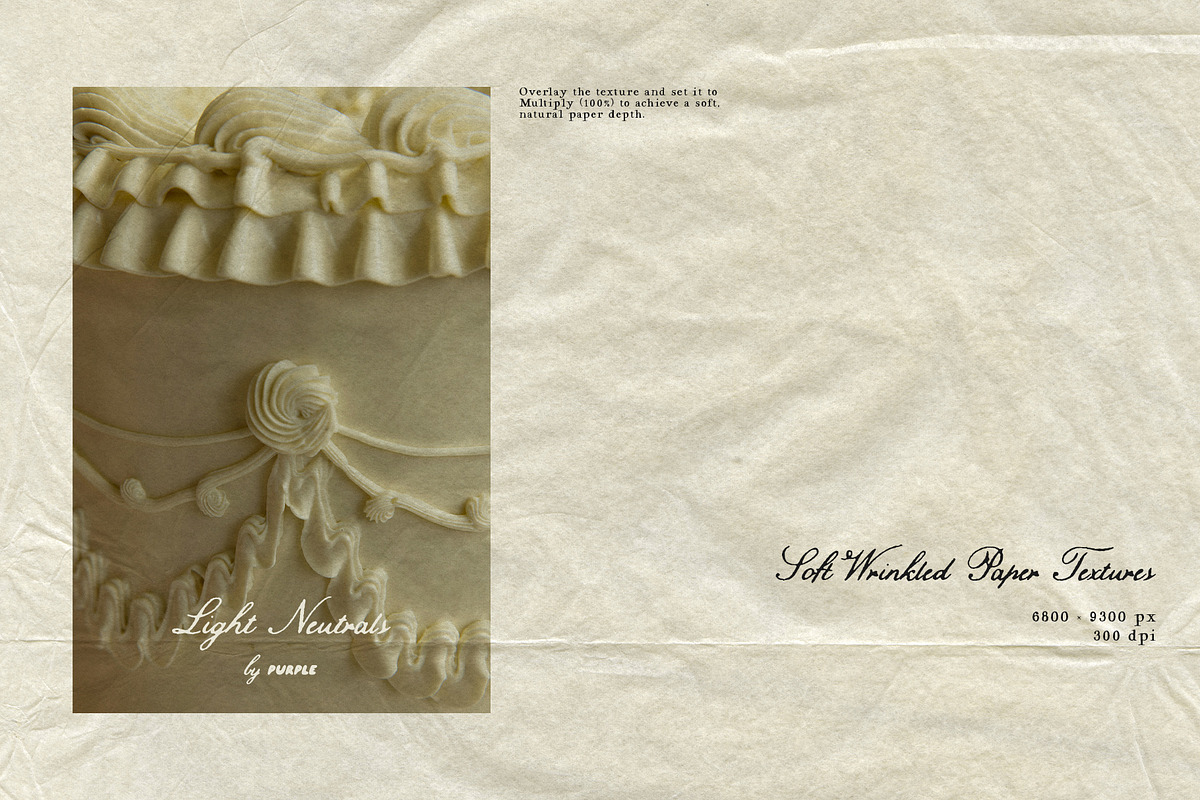 Soft Wrinkled Paper Textures: Light, a Texture Graphic by Purple (Photo 3 of 14)