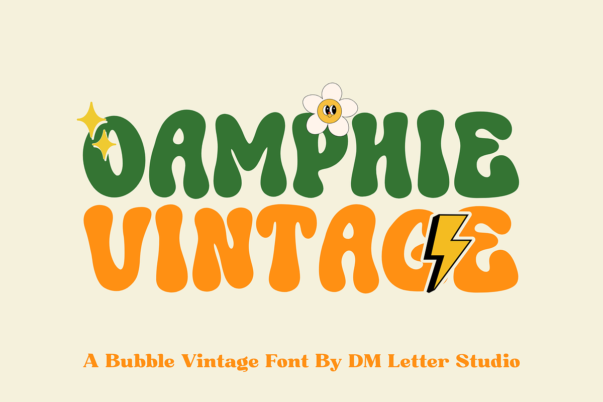 Oamphie Vintage, a Sans Serif Font by Dm Studio (Photo 1 of 12)