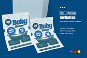 Bathroom Blue Baby Shower Invitation, an Invitation Template by Esensifiksi.studio (Thumbnail 1 of 2)