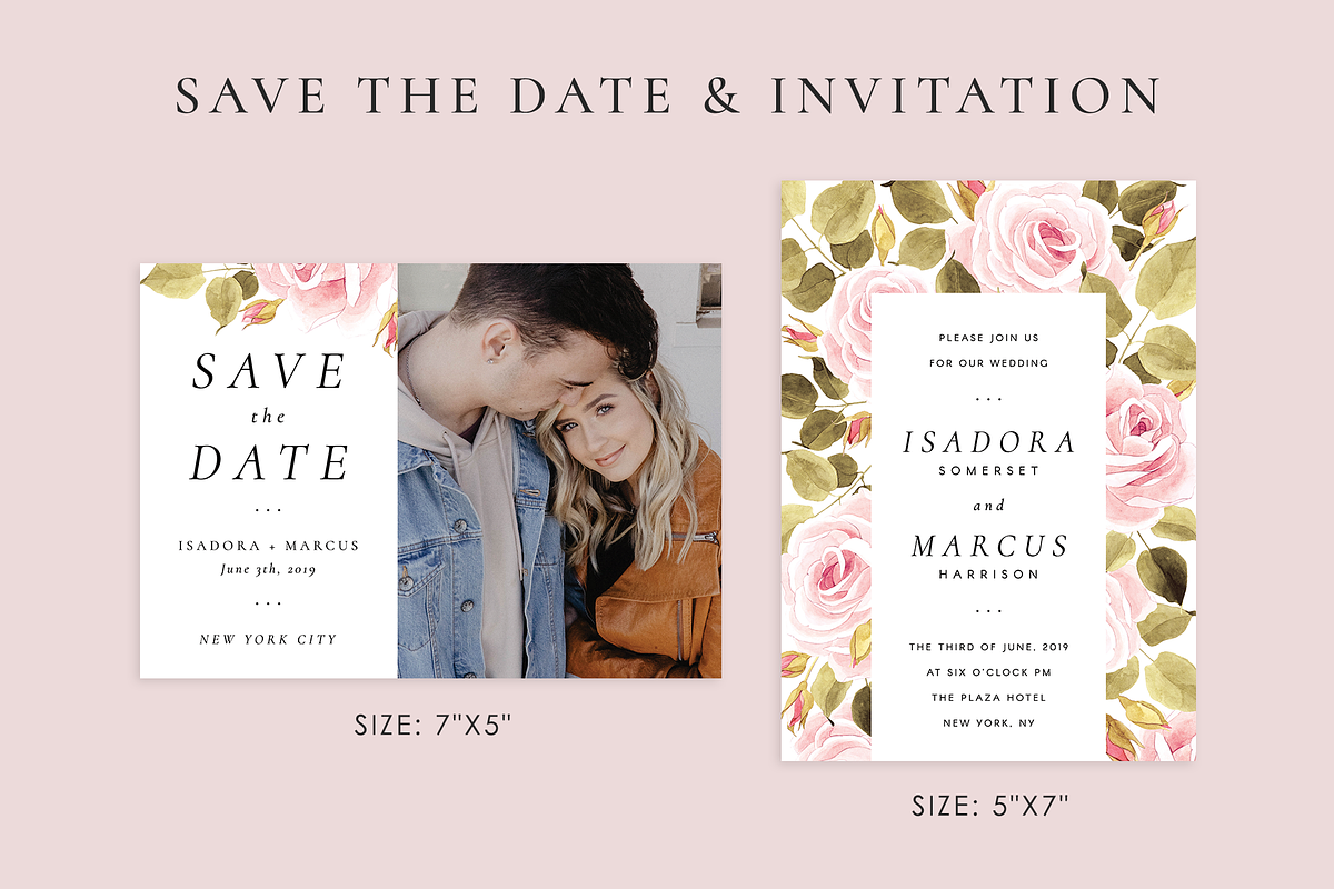 Roses – wedding set, an Invitation Template by Helen Halik art (Photo 2 of 10)