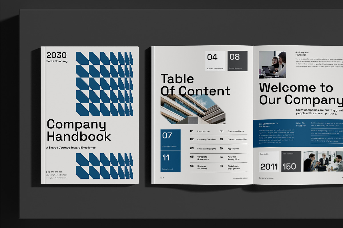 White Minimal Company Handbook, a Stationery Template by Neermana (Photo 3 of 10)