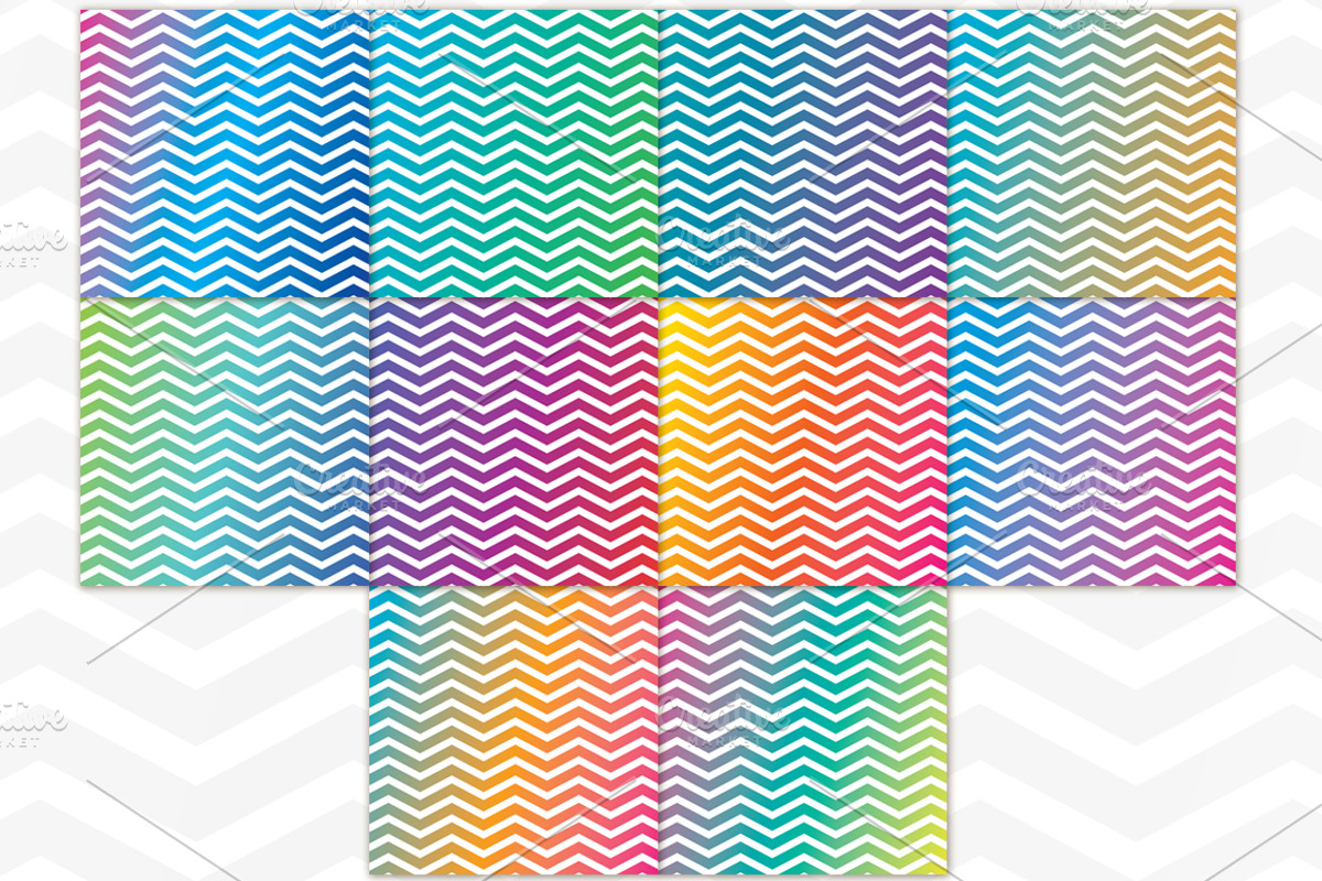 Gradient Chevron 10 Patterns preview 2
