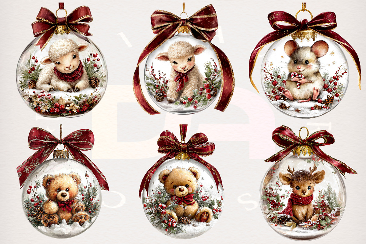 Watercolor Christmas Ornament, a Transportation Illustration by Digital Artistic99 (Photo 2 of 8)