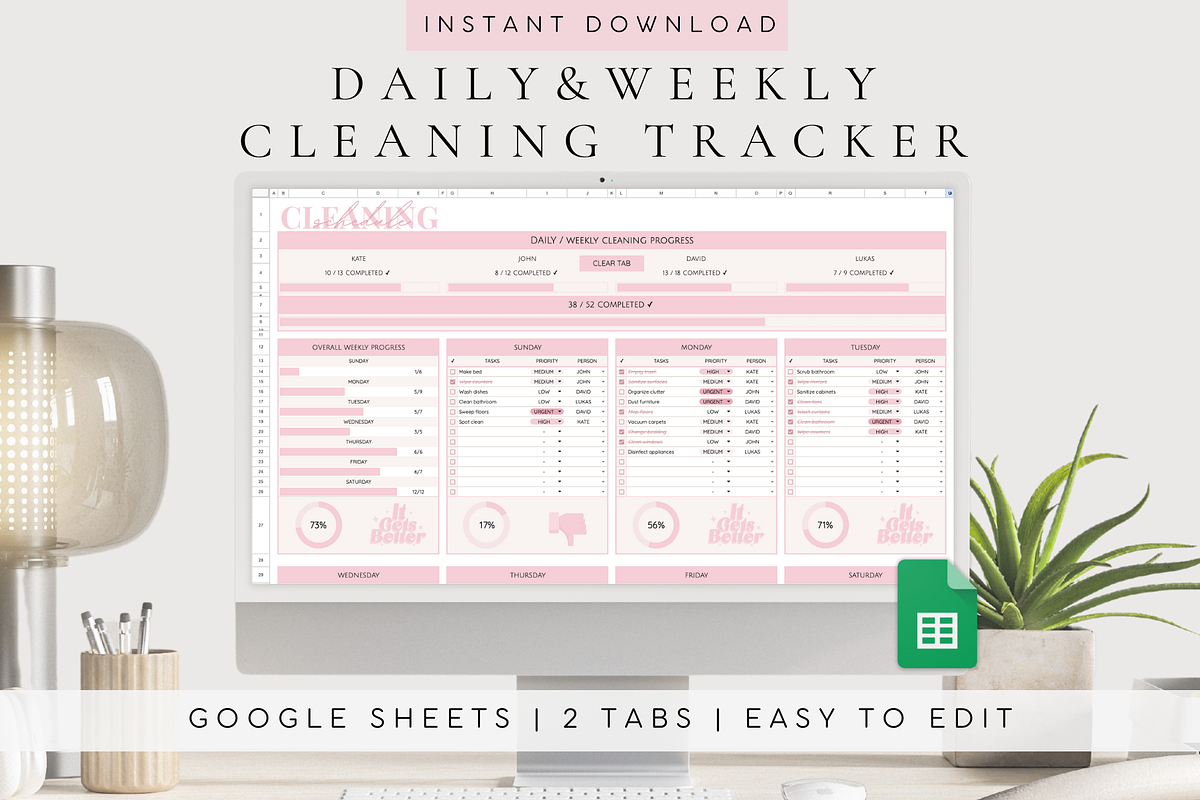 Editable Cleaning Planner Template, a Templates & Theme by BRANDcontent (Photo 1 of 7)