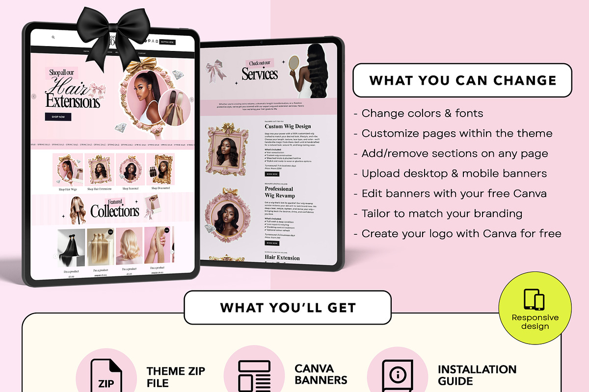 Hair Extensions Wigs Shopify Theme, a Shopify Template by Template Twist Shop (Photo 4 of 8)