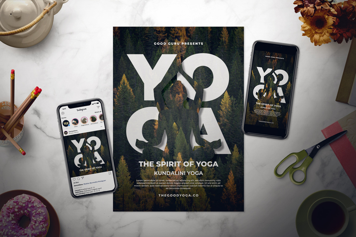 Yoga Flyer Set, a Flyer Template by The Good Store (Photo 1 of 2)
