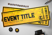 Golden Style Event Ticket, a Card Template by Tzochko (Thumbnail 1 of 5)