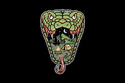 snake head with mountain view, an Animal Illustration by gunaonedesign (Thumbnail 1 of 4)